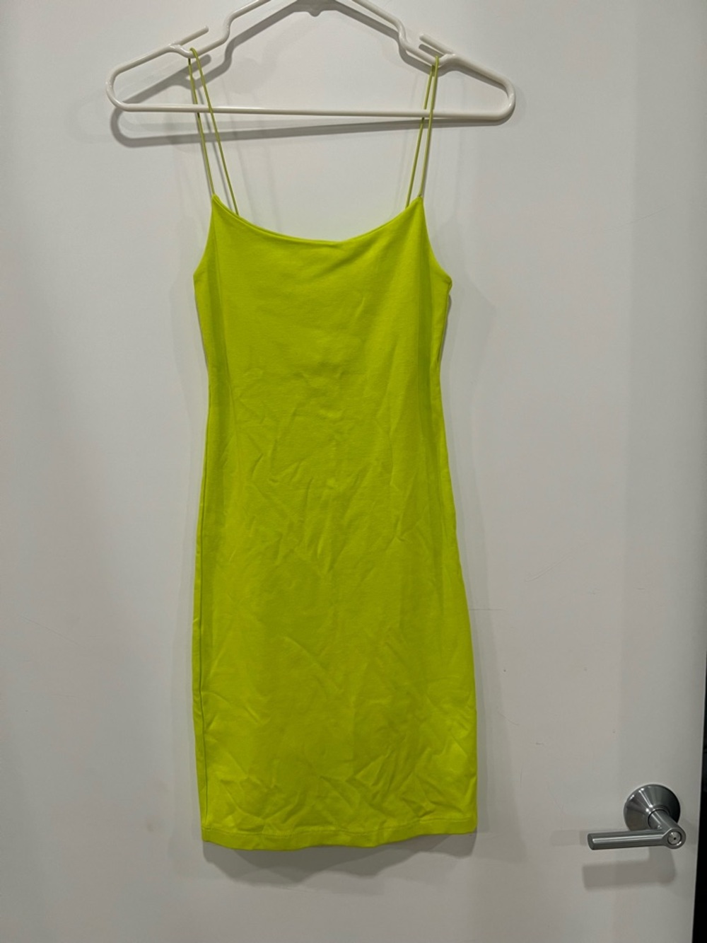 Zara NWT Neon Lime Cami Dress with Thin Straps